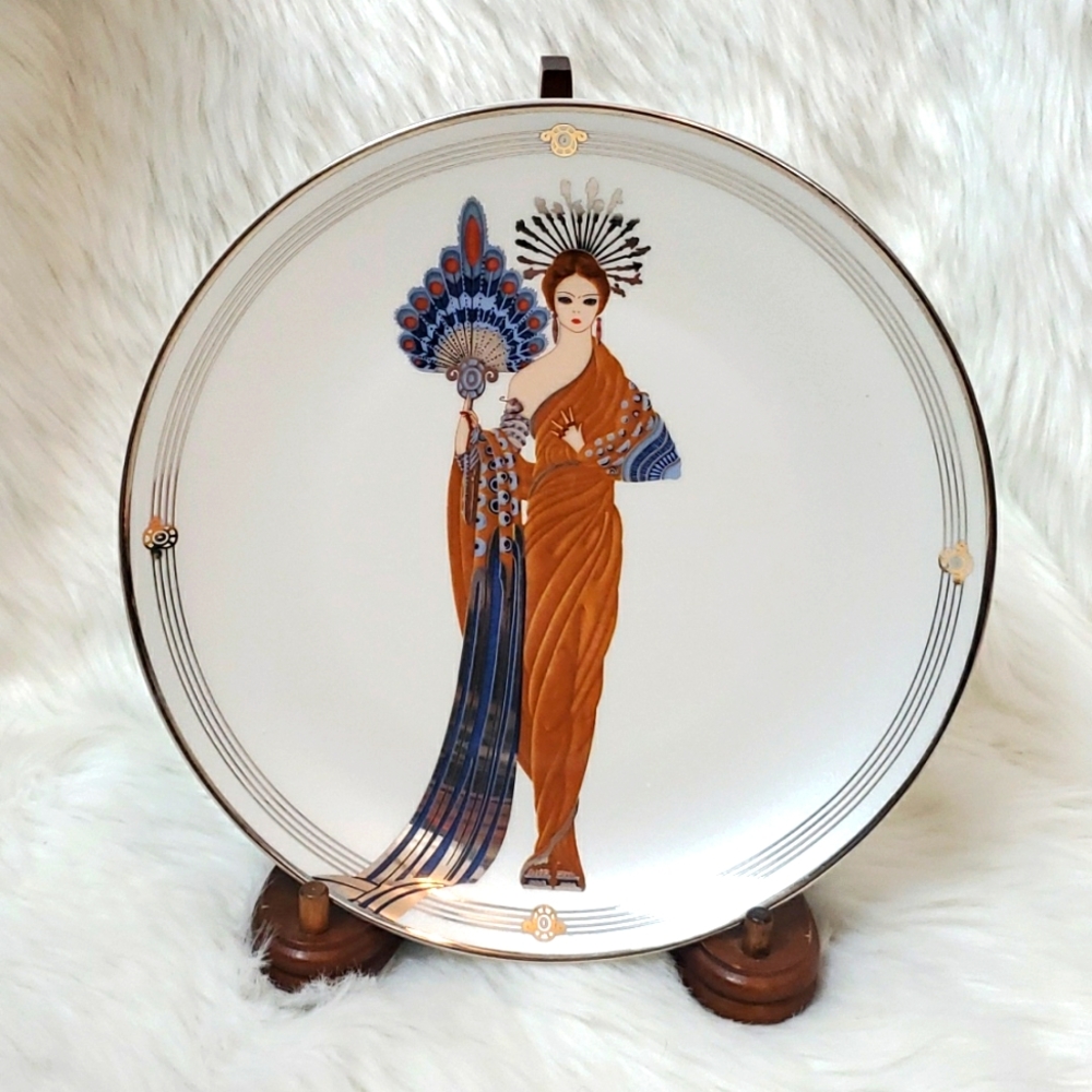House of Erté Athena Collector Plate Franklin Mint Art Deco Vintage Luxury Decor